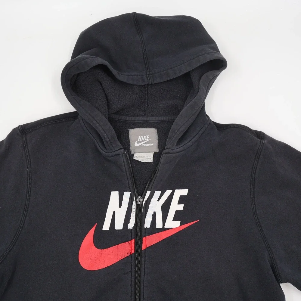Nike‎ Sportswear Full Zip Hoodie Boys XL 18-20 Black Red Futura Logo 341896-010
